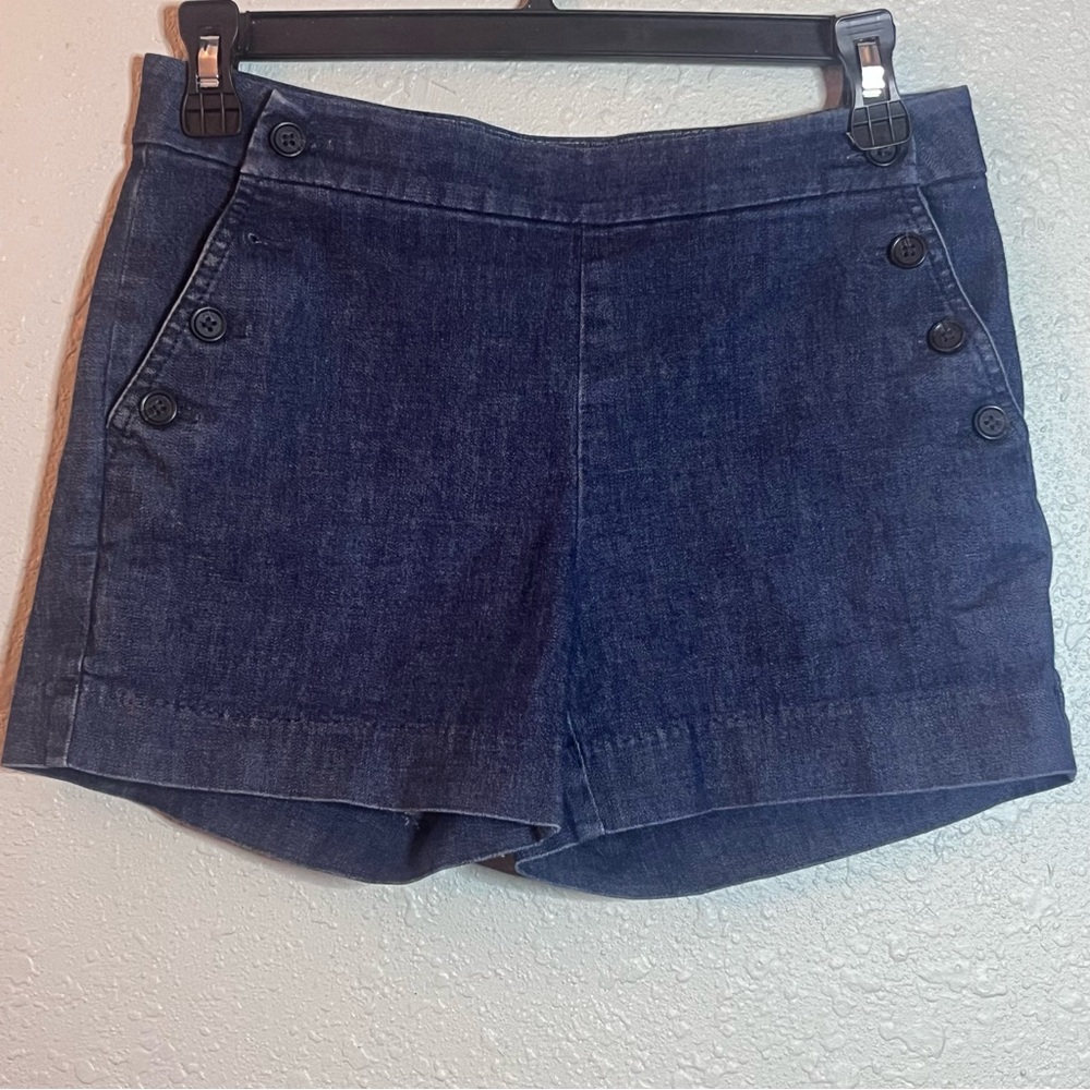 Banana‎ Republic Sailor Button Denim Shorts Size 0 Dark Wash High Rise